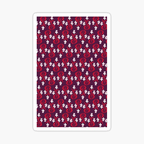 Small Flowers in Maroon Sticker