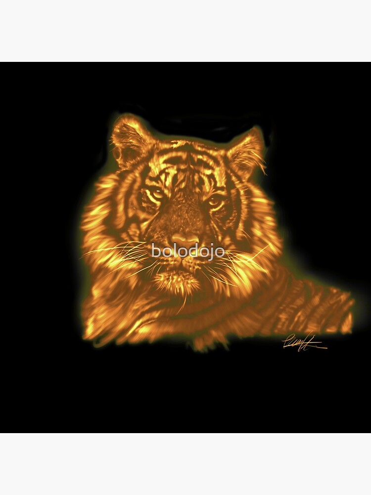 Beautiful, affordable scratchboard art print- Tiger