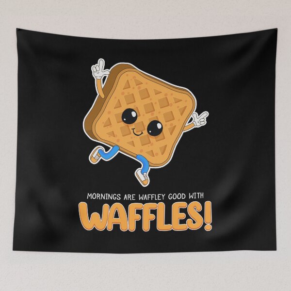 Item preview, Funny Waffley Good Mornings Breakfast Waffles print designed and sold by jakehughes2015.