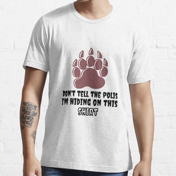 Polar bear meme hiding from police fuuny gift idiea for men and women kids  Essential T-Shirt