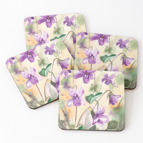 Item preview, Violets in Watercolour Painting designed and sold by Monika's Painting.
