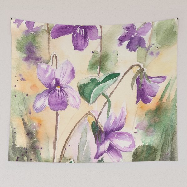 Item preview, Violets in Watercolour Painting designed and sold by Monika's Painting.