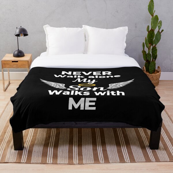 Never Walk Alone My Son Walks With Me Throw Blanket By Zeed Designs Redbubble