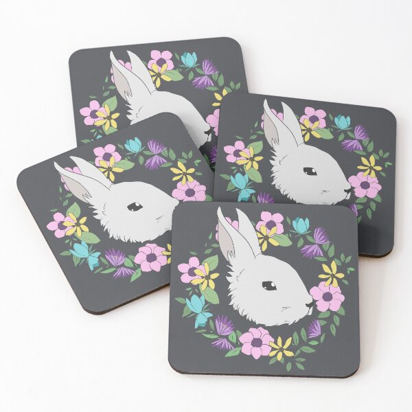 Item preview, White Bunny with Flowers designed and sold by graphic-hawk.
