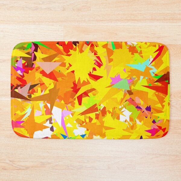 Item preview, colorful geometric triangle abstract art background in yellow orange red green designed and sold by Mrvell.