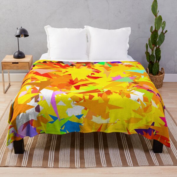 Item preview, colorful geometric triangle abstract art background in yellow orange red green designed and sold by Mrvell.