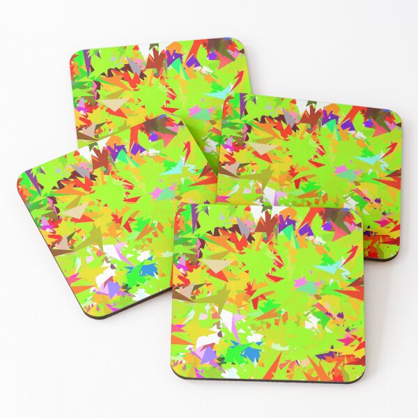 Item preview, colorful geometric triangle abstract art background in green red yellow designed and sold by Mrvell.