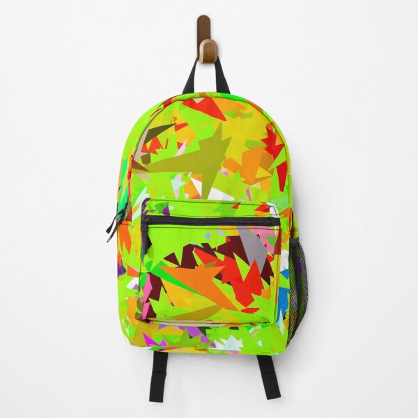 Item preview, colorful geometric triangle abstract art background in green red yellow designed and sold by Mrvell.