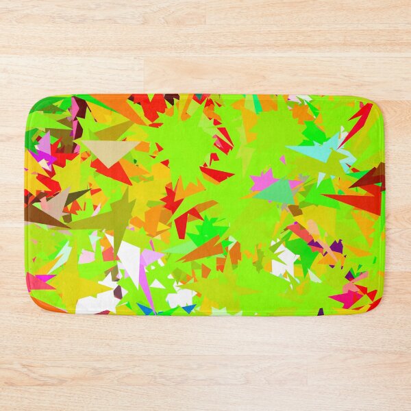 Item preview, colorful geometric triangle abstract art background in green red yellow designed and sold by Mrvell.