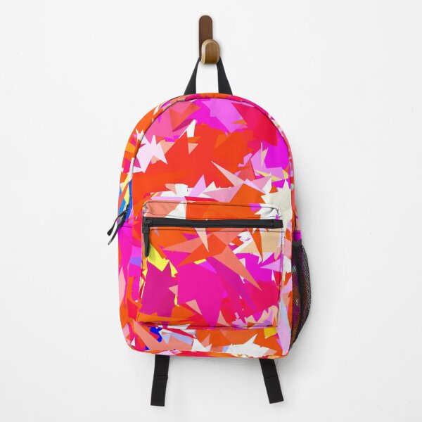 Item preview, colorful geometric triangle abstract art background in pink purple orange designed and sold by Mrvell.