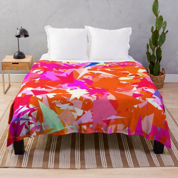 Item preview, colorful geometric triangle abstract art background in pink purple orange designed and sold by Mrvell.