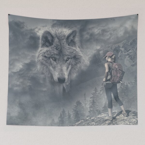 Item preview, Timber Wolf and Hiker Meet designed and sold by david parry.
