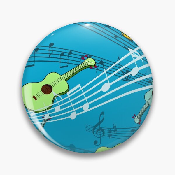Item preview, Ukulele music notes pattern in blue designed and sold by DeliriousSteve.