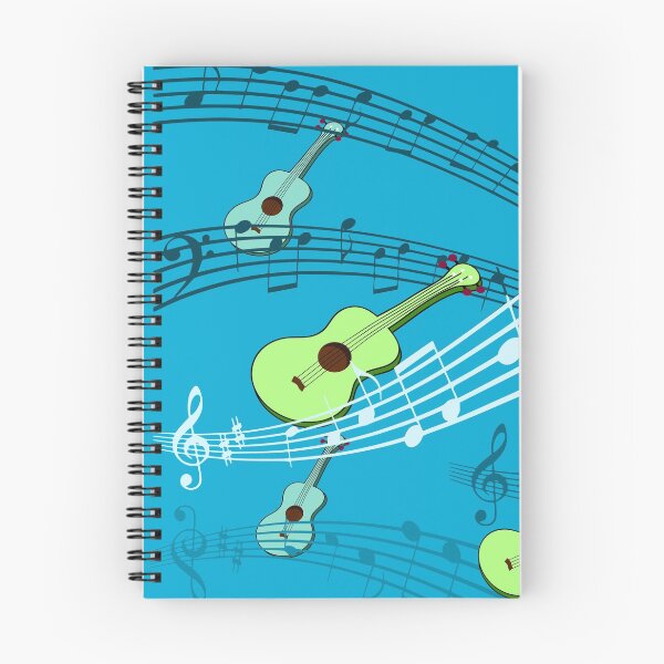 Item preview, Ukulele music notes pattern in blue designed and sold by DeliriousSteve.