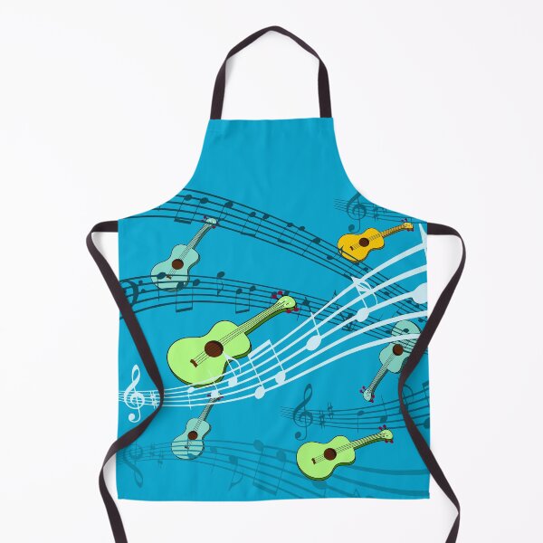 Item preview, Ukulele music notes pattern in blue designed and sold by DeliriousSteve.