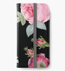 Pink and Black Botanical Floral iPhone Wallet/Case/Skin