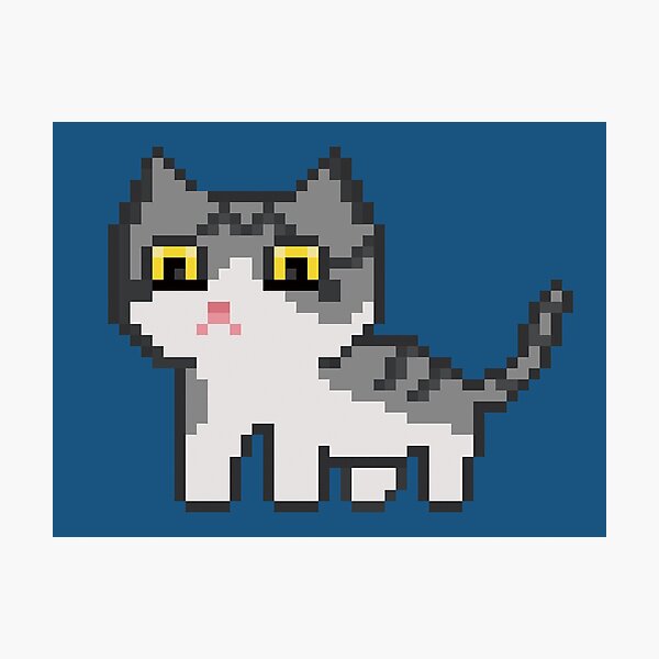 pixel art cat, pixelated, 32x32 pixels, black backgr