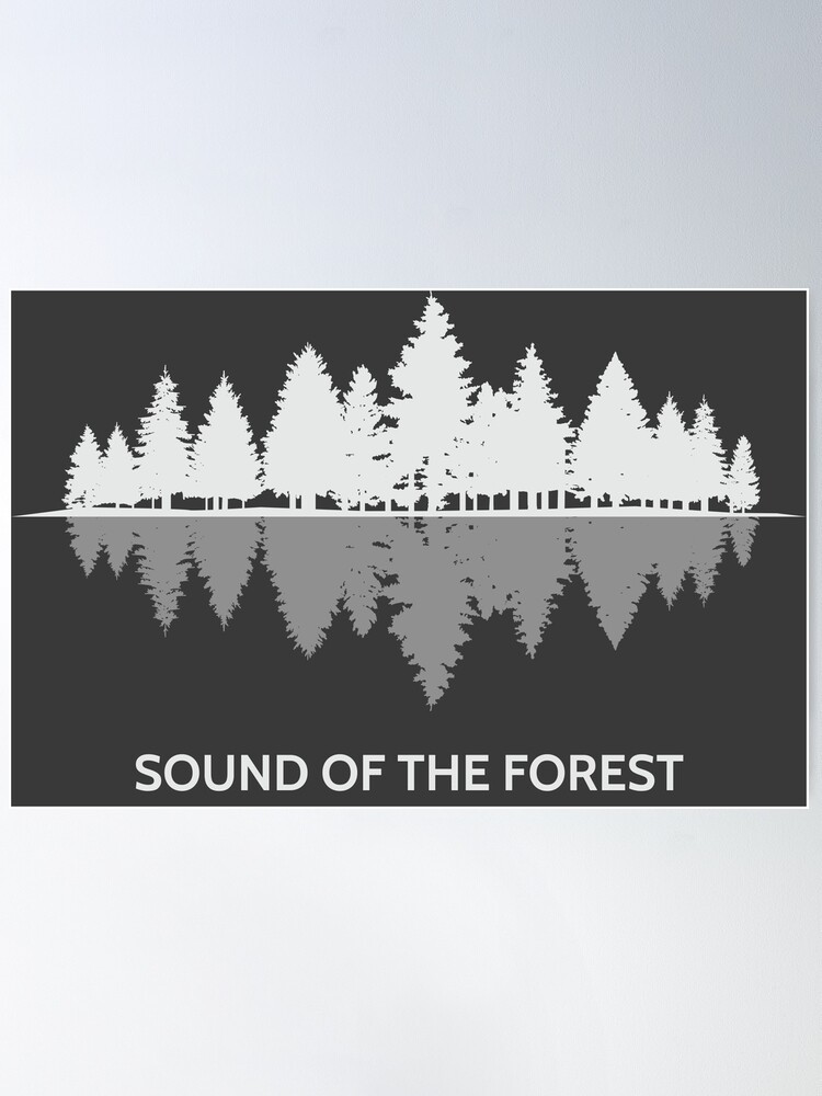 Sound of the forest spectrum frequency trees woods dB decible sillhouette  hiking cascades calm relax music minimal Long Sleeve T Shirt by Cascadia  Designs