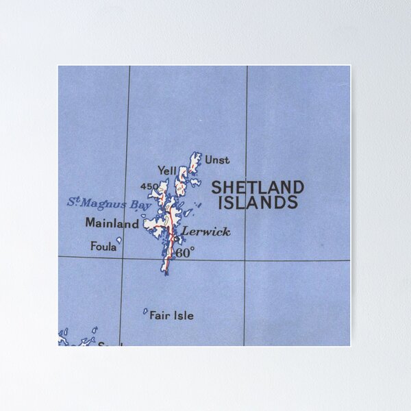 Item preview, Shetland Islands Vintage Map designed and sold by RepYourTown.