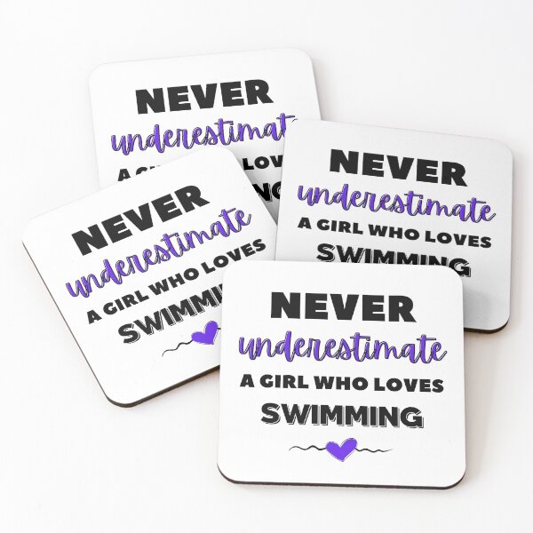 Item preview, Never underestimate a girl who loves swimming  designed and sold by TheGreenGoat.