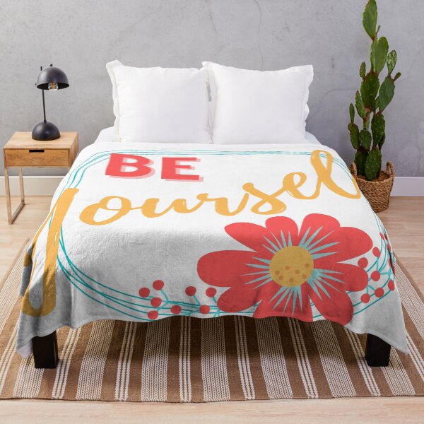 Item preview, Red Flower Inspirational Quote "Be Yourself" designed and sold by MoninasArt.
