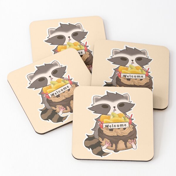 Item preview, Rudie Racoon Enjoying Mini Chocolate Cake designed and sold by RudieFoodies.