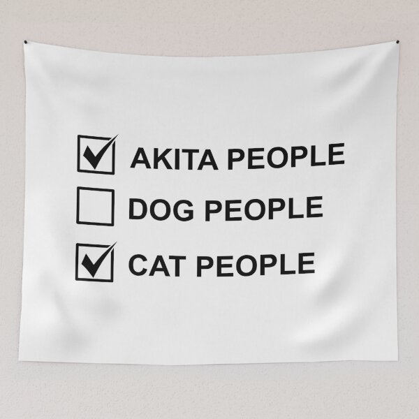 Item preview, Akita people cat people black text designed and sold by FuugoShop.