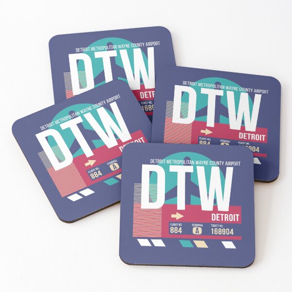 Item preview, Detroit (DTW) Airport Code Baggage Tag designed and sold by SLAG-Creative.
