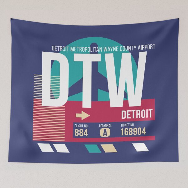 Item preview, Detroit (DTW) Airport Code Baggage Tag designed and sold by SLAG-Creative.