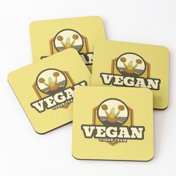 Item preview, Vegan Cheer Team  – funny cartoon character with yellow background designed and sold by Crystal Raymond.