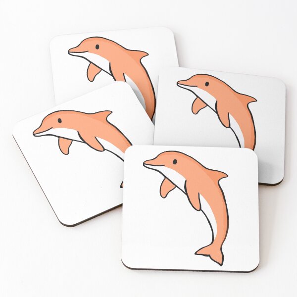 Item preview, Super cute dolphin for dolphin lovers, pastel orange dolphin designed and sold by Barolina.