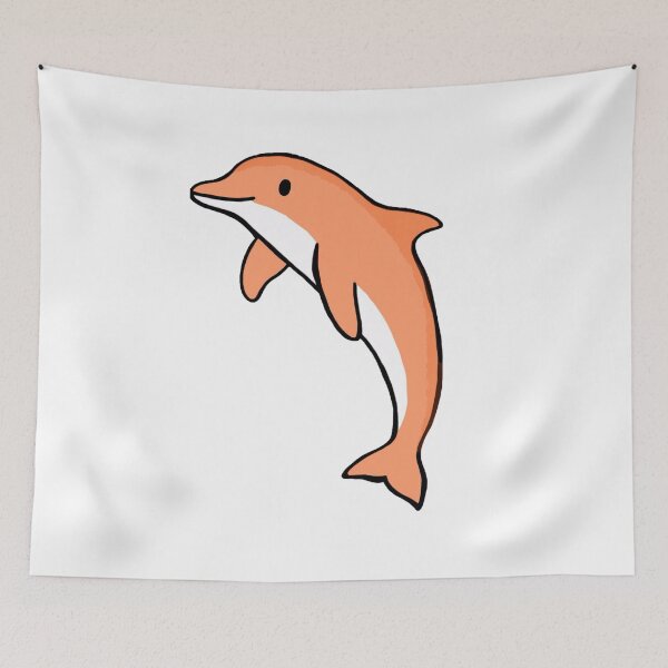 Item preview, Super cute dolphin for dolphin lovers, pastel orange dolphin designed and sold by Barolina.
