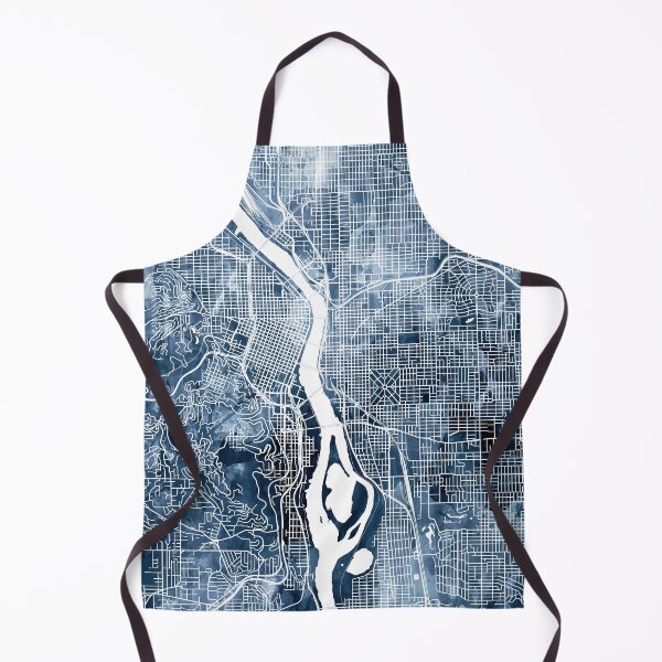 Item preview, Portland Map Watercolor Navy Blue by Zouzounio Art designed and sold by zouzounioart.