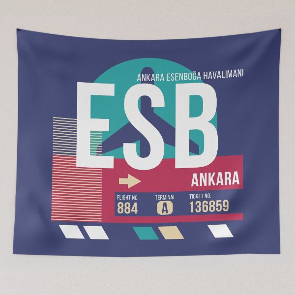 Item preview, Ankara (ESB) Airport Code Baggage Tag designed and sold by SLAG-Creative.