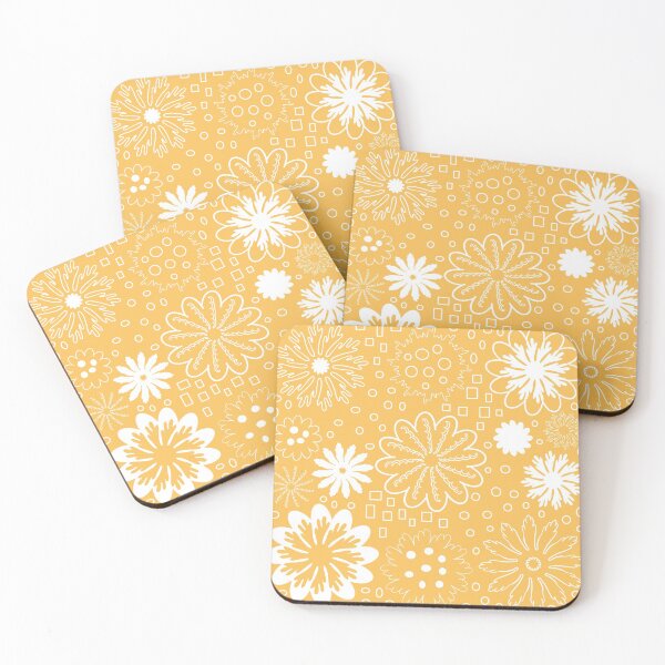 Item preview, White Flowers and Doodles on Sunny Background designed and sold by ZophiaSolaris.