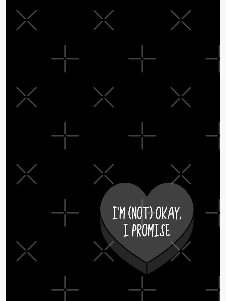 I'm (not) okay, emo conversation heart Spiral Notebook for Sale by  acciojoy