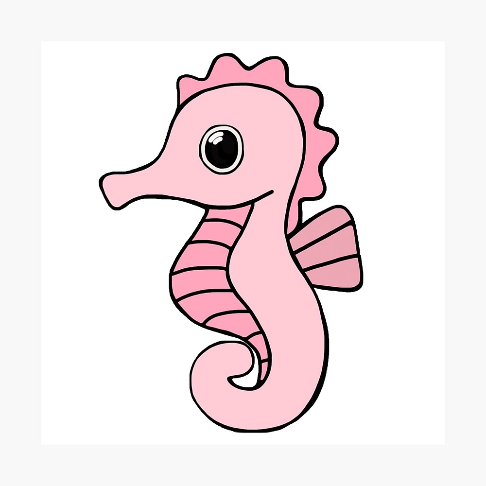 Super cute seahorse for seahorse lovers, baby pink seahorse Poster