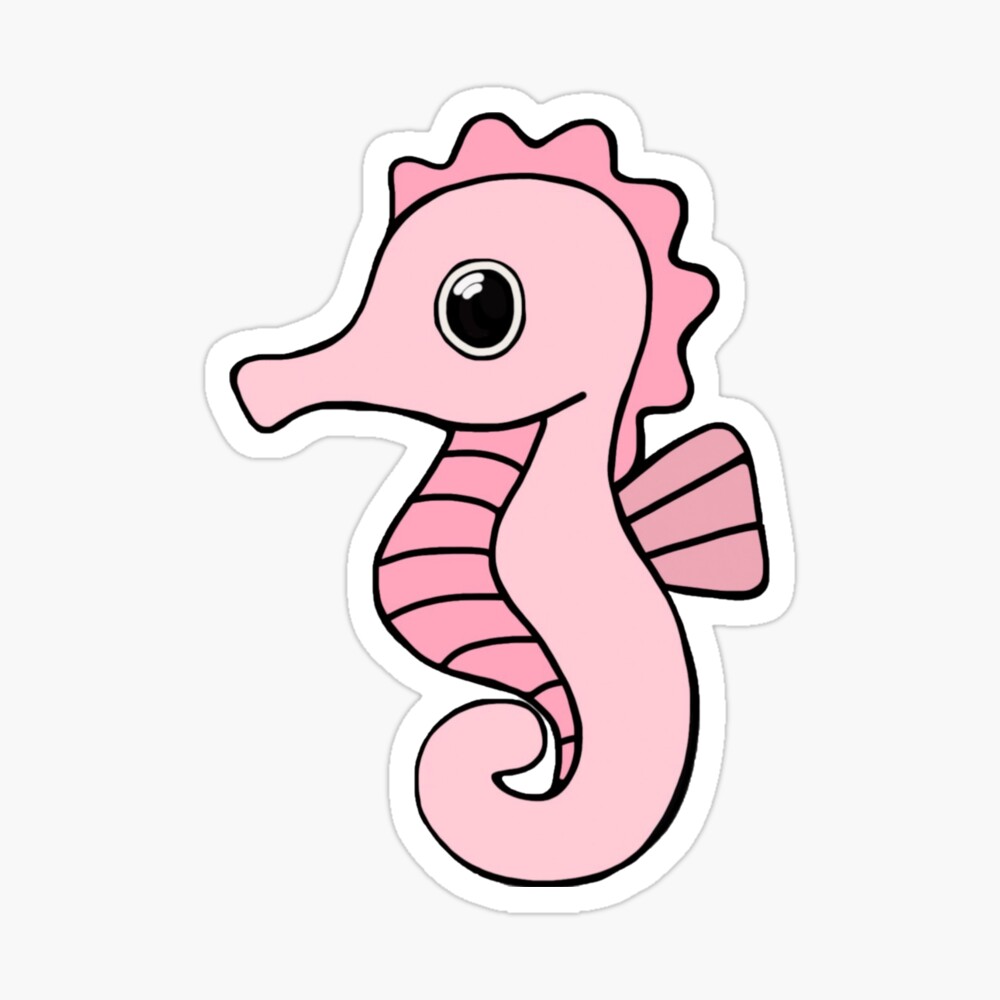 Super cute seahorse for seahorse lovers, baby pink seahorse Poster