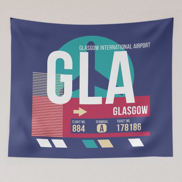Item preview, Glasgow (GLA) Airport Code Baggage Tag designed and sold by SLAG-Creative.