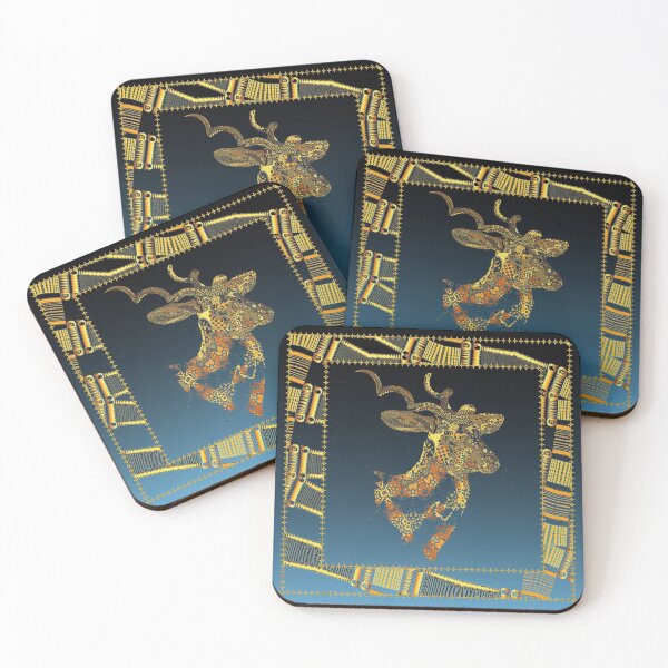 Item preview, Addax in Pattern with Chocolate Cream Deco designed and sold by Kay Patterson.