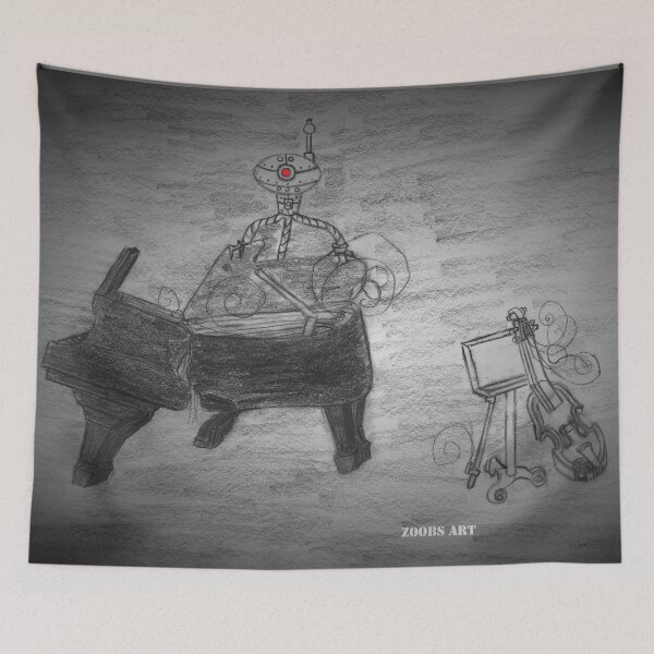 Item preview, The Piano and Violin Music Duet Destroyed by an Alien Martian Attack designed and sold by GrudleBay.