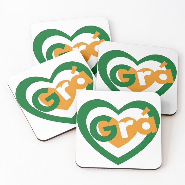Aperçu de l'œuvre Grá Gaeilge - L'amour en langue irlandaise - Tricolor Ireland - Vert, Blanc et Orange créée et vendue par IrishQuirk2021.