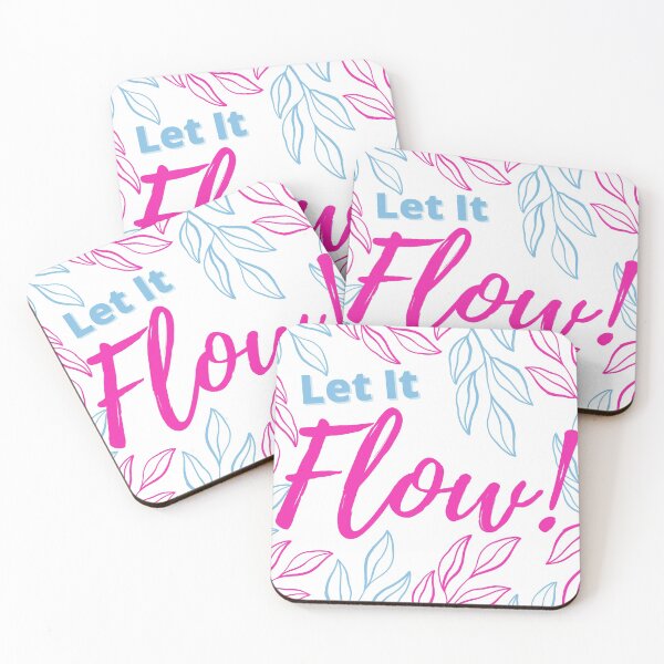 Item preview, Floral Inspirational Quote "Let it Flow" Design designed and sold by MoninasArt.