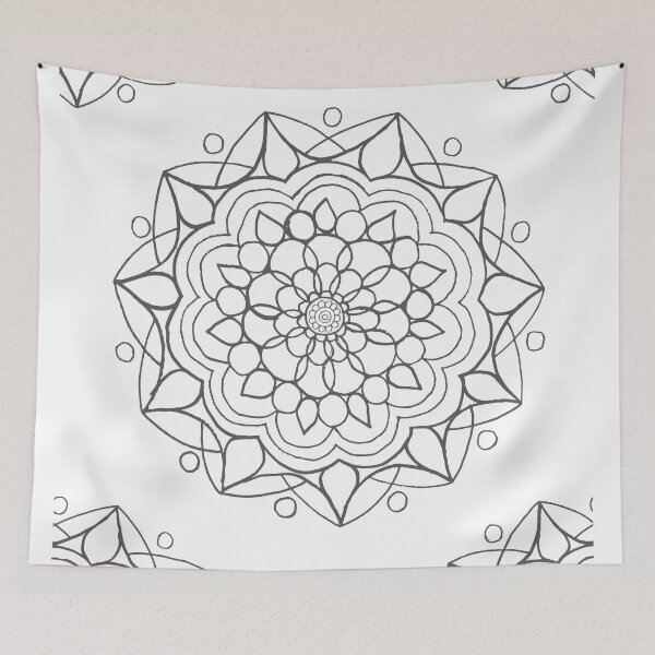 Item preview, Mandala Charcoal Tapestry designed and sold by Cara Archer.