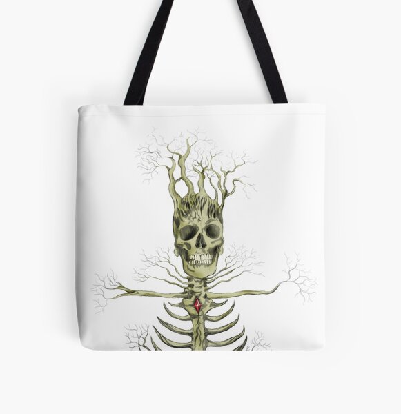 Pagan Wicca Deer Stag Skull With Celtic Spiral Tote Shoulder Shopping Bag