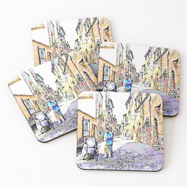 Item preview, Barbarano Romano: street sweeper in the village street designed and sold by Giuseppe Cocco.