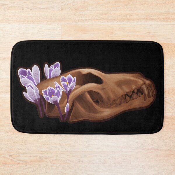 Item preview, Wolf Skull with Crocus designed and sold by travelingwren.