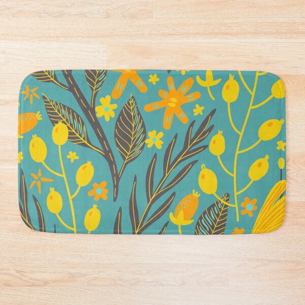 Item preview, Flowers, Branches and Leaves on Turquoise designed and sold by Ksaavet.