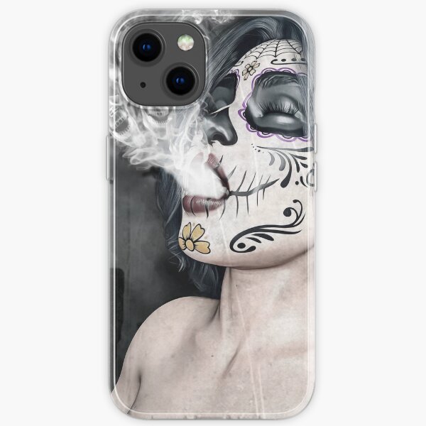 Graphic Art sugar skull iPhone Soft Case