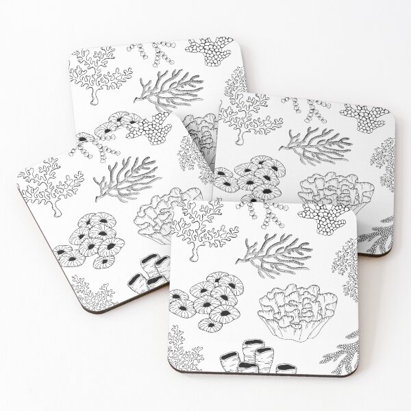 Item preview, Corals Pattern Black and White designed and sold by Susan-Miller.